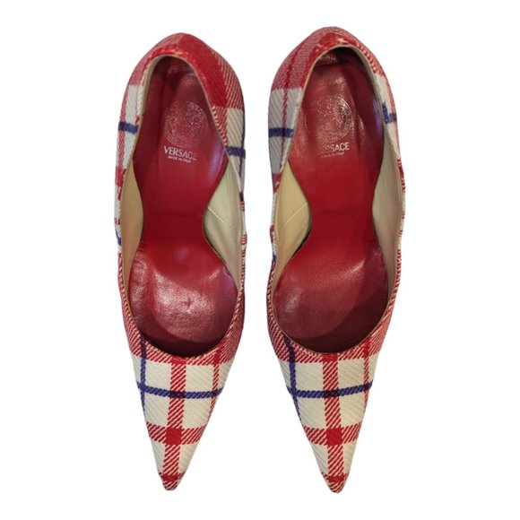 Versace Salon Plaid Heels - Picture 5 of 8